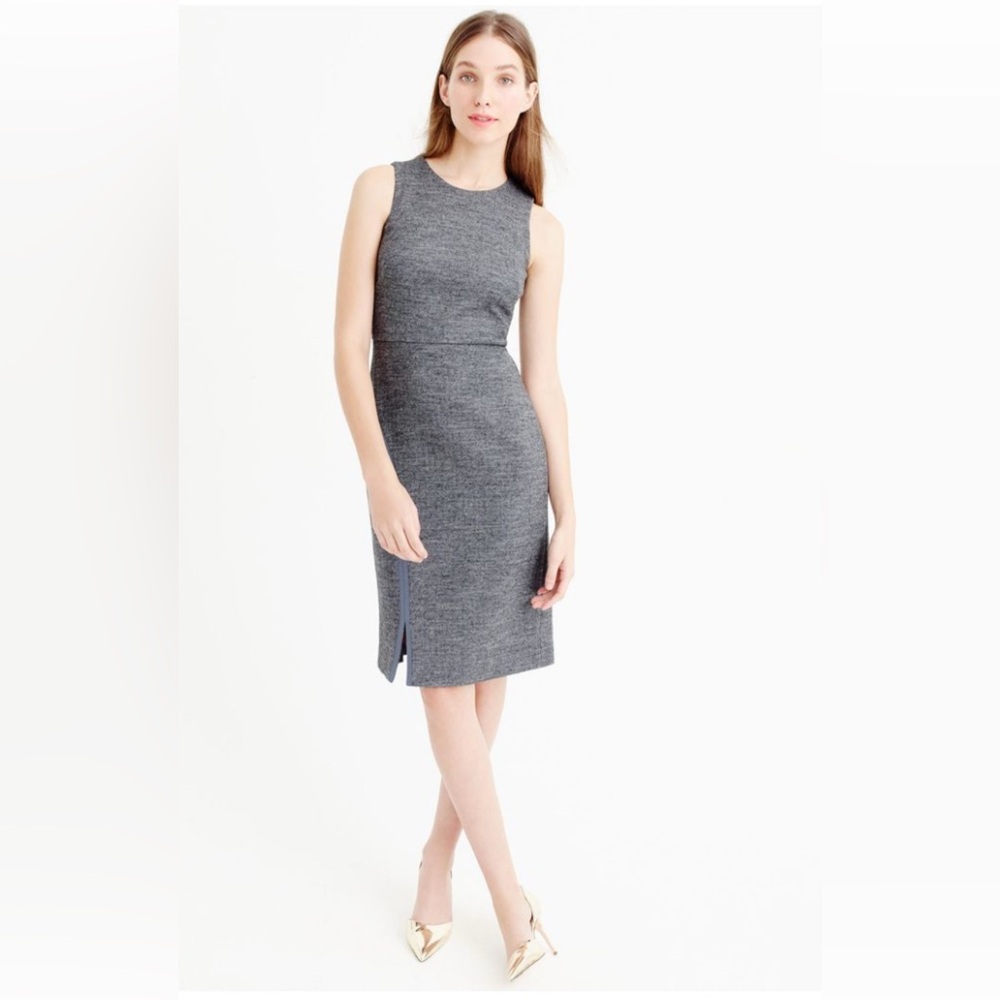 ⭐️Sale 4/$40 J. Crew Herringbone sleeveless Sheath Dress Size 0